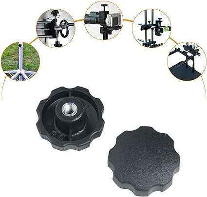 Volantino con Bussola in Ferro Filettata in ABS Nero Manopola Kit 10 o 50 Pezzi