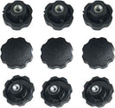 Volantino con Bussola in Ferro Filettata in ABS Nero Manopola Kit 10 o 50 Pezzi