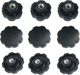 Volantino con Bussola in Ferro Filettata in ABS Nero Manopola Kit 10 o 50 Pezzi