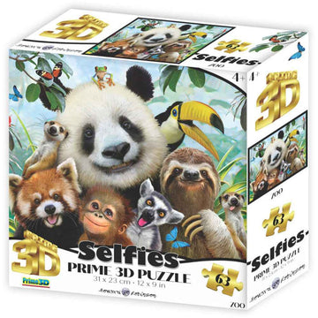 Prime3D Zoo Selfie 63-Piece 3D Puzzle