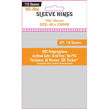 Sleeve Kings "9XL" Sleeves (60x130mm/110 per Pack)