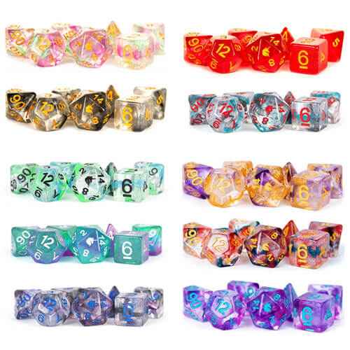 MDG Unicorn Resin Polyhedral Dice Set