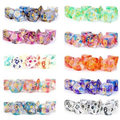 MDG Unicorn Resin Polyhedral Dice Set