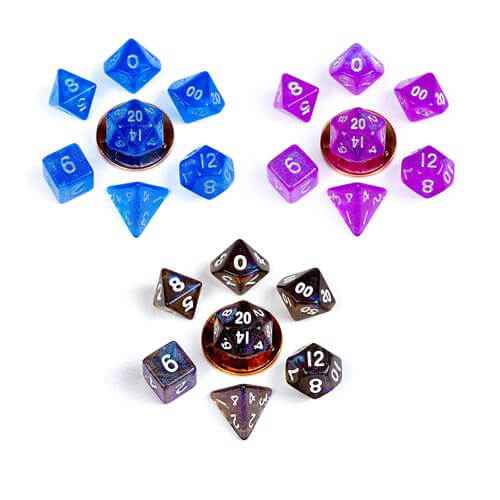 MDG Acrylic 10mm Poly Dice Set Stardust