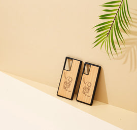 Coque man&wood pour galaxy note 20 chat avec poisson