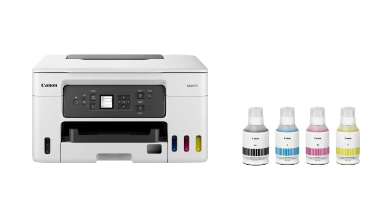 Imprimante jet d'encre couleur multifonction Canon MAXIFY GX3050, rechargeable A4, 350 feuilles, USB 2.0, Wi-Fi (ac)