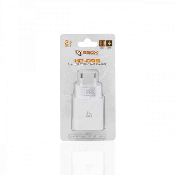Chargeur secteur USB Sbox HC-099 Blanc