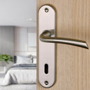 2 poignées de porte sur plaque RHAPSODIE, Entrée de clé pour chambre, Finition zamak nickel mat, Entraxe 165 mm