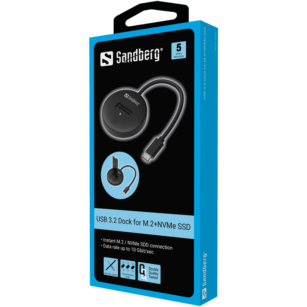Station d'accueil Sandberg 136-47 USB 3.2 pour SSD M.2+NVMe