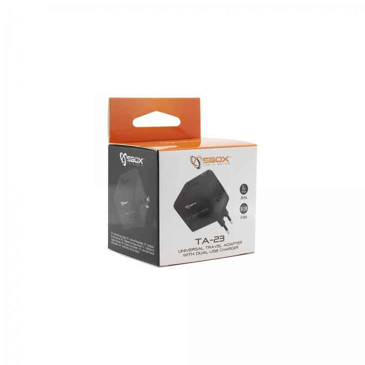 Adaptateur de voyage universel Sbox TA-23 avec double chargeur USB