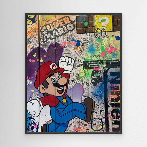 Super Mario impression sur toile de l'œuvre originale