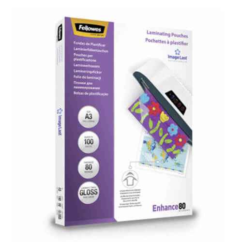 Fellowes Laminating Pouches 80 Micron Gloss 100pk