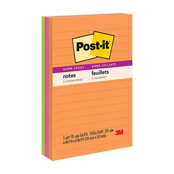 Post-it Notes 98x149mm Assorted (3pk)