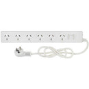 Jackson Industries 6 Outlet Master Switch Powerboard (White)-3
