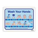 Durus How To Wash Hands Wall Sign (Blue/White)