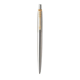 Parker Jotter Steel Gold Trim Ballpoint Pen - 0