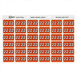 Avery 22 Side Tab Colour Coding Label Roll Orange (500pcs)