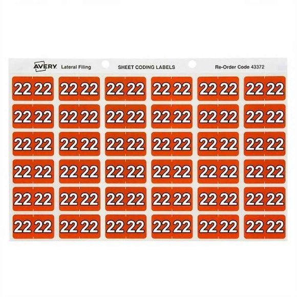 Avery 22 Side Tab Colour Coding Label Roll Orange (500pcs)