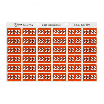 Avery 22 Side Tab Colour Coding Label Dark Orange (180pk)