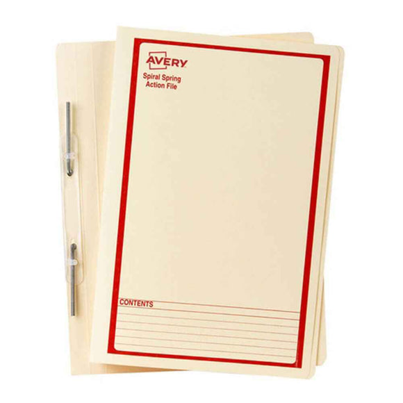 Avery Spring Spiral Buff Foolscap (25pk)