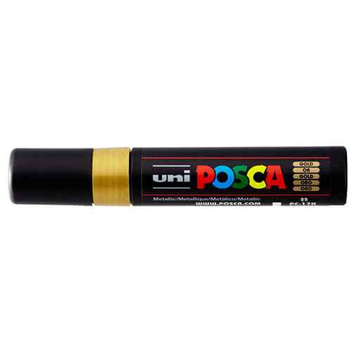 Uni Posca Broad Chisel Tip Marker 15mm (Gold)