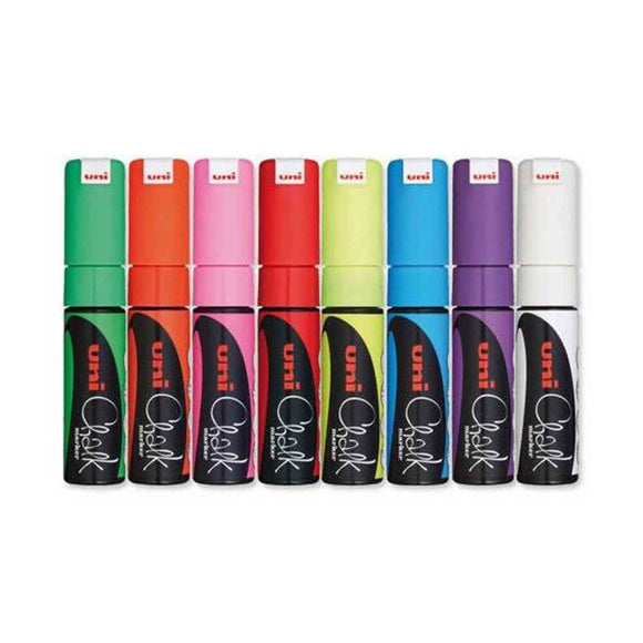 Uni Chalk Marker Assorted (12pk)