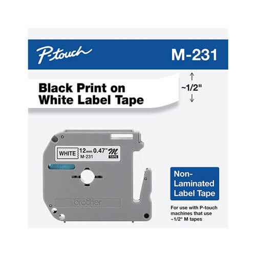 Brother P-touch Tape Label Black on White