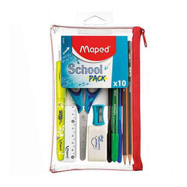 Maped Pencil Case Student Kit 10pcs Transparent