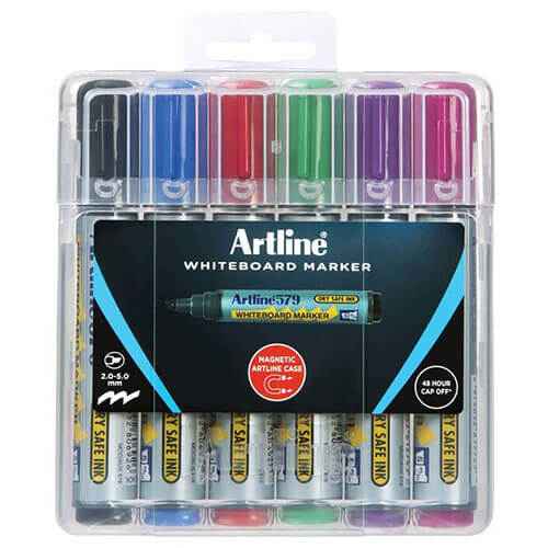 Artline Whiteboard Marker in Hard Case 5mm Assorted
