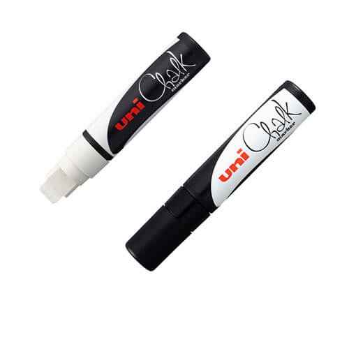 Uni Chalk Marker 15mm Broad Chisel Tip