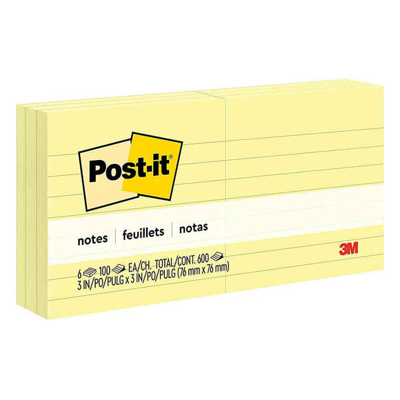 Post-it Notes Lined 76x76mm (6pk)