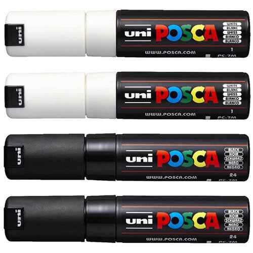 Uni Posca 4.5mm Tip Marker Assorted (4pk)