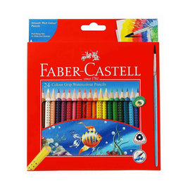 Crayons Aquarelle Faber-Castell Grip avec Pinceau (24 pièces)
