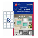 Avery Rectangle Gloss Labels 10pk White