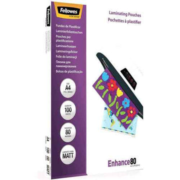Pochettes de Plastification Fellowes 80 Microns A4 (100 pièces)