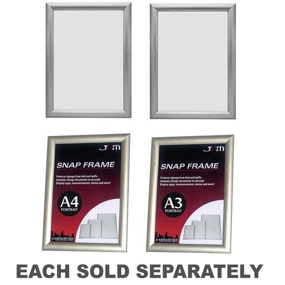 Deflecto Manhattan Snap Frame (Silver)