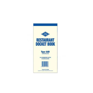 Zions Carbonless Triplicate Restaurant Docket Book - 0