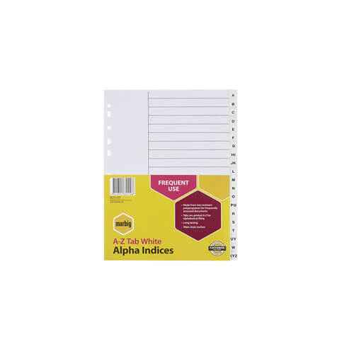 Marbig A-Z Tab Alpha Indices & Dividers (A4)