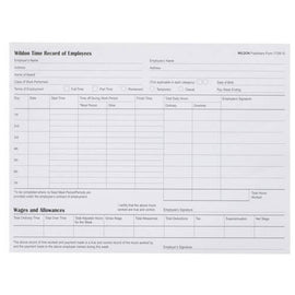 Wildon Time Record of Employees Book - 0