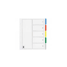 Marbig 5 Tab Dividers (Coloured) - 0