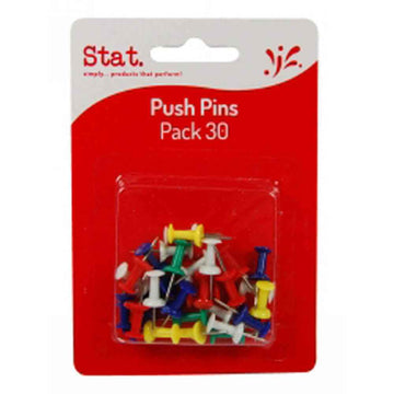 Stat Push Pins 30pk (Assorted Colours)