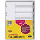 Marbig Numerical Indices & Dividers A4 (Grey)