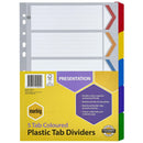 Marbig Manilla Plastic Tab Dividers A4 (Coloured)-7