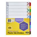Marbig Manilla Plastic Tab Dividers A4 (Coloured)-6