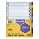 Marbig Manilla Plastic Tab Dividers A4 (Coloured)