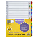 Marbig Manilla Plastic Tab Dividers A4 (Coloured)-8
