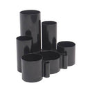 Italplast Desk Tidy Tubes Organiser (Black)-2