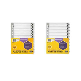 Marbig Manilla Plastic Dividers (Black & White)
