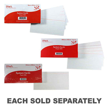 Stat Ruled System Cards 100pk (White)