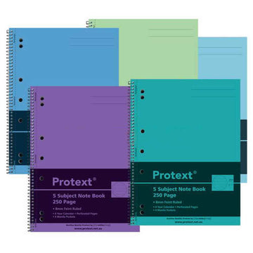 Cahier à Spirale Protext 5 Matières 250 Pages A4